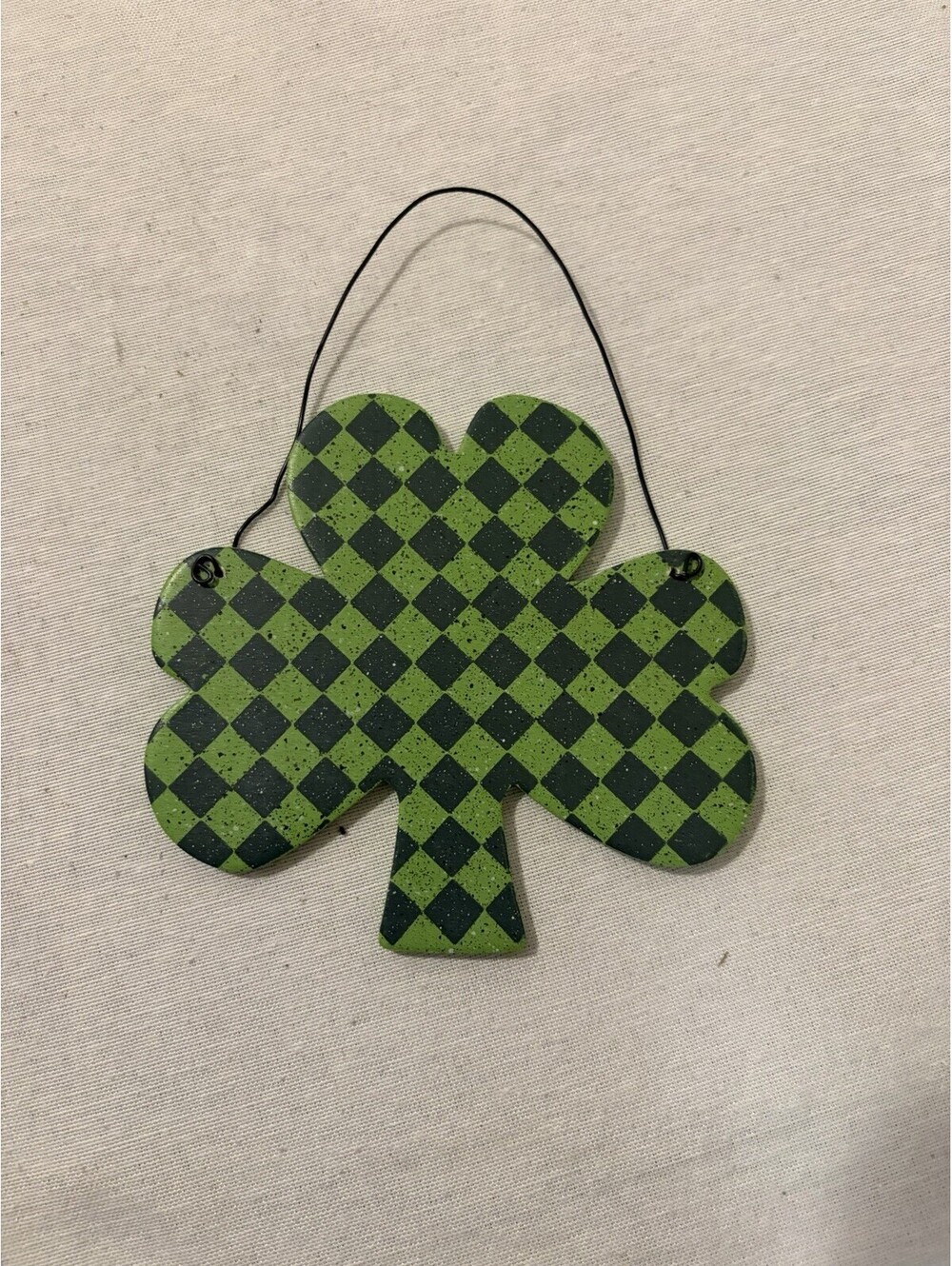 Wooden St.Patrick's Day Wall Decor Plaque Art Four Leaf Clover